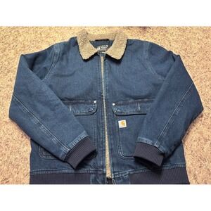 Carhartt Womens Denim Sherpa Lined Work Jacket DJ5446-W Medium